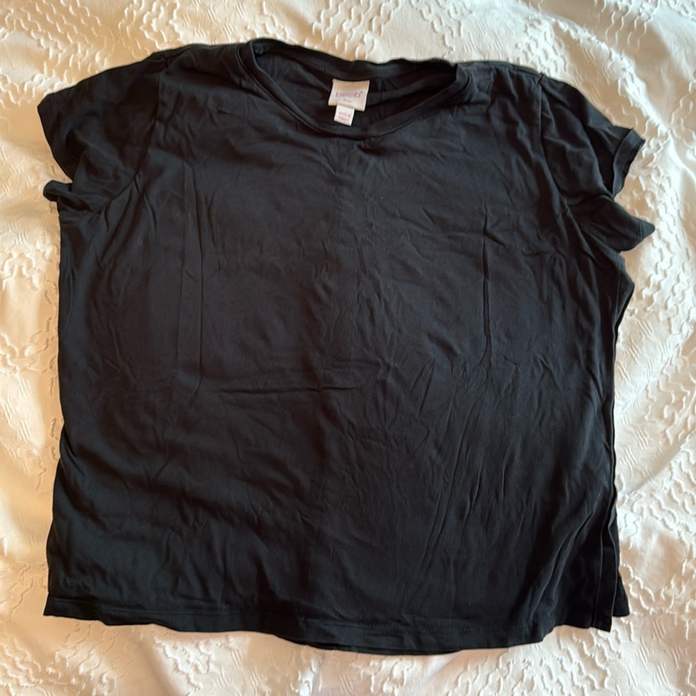Boob design black nursing tee